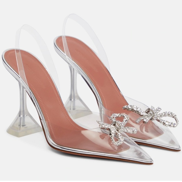Amina Muaddi Shoes - Amina Muaddi Rosie embellished PVC pumps